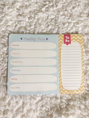 Weekly Plan + To Do Rip Off Perforated Desk Top Notepad 55 sheets